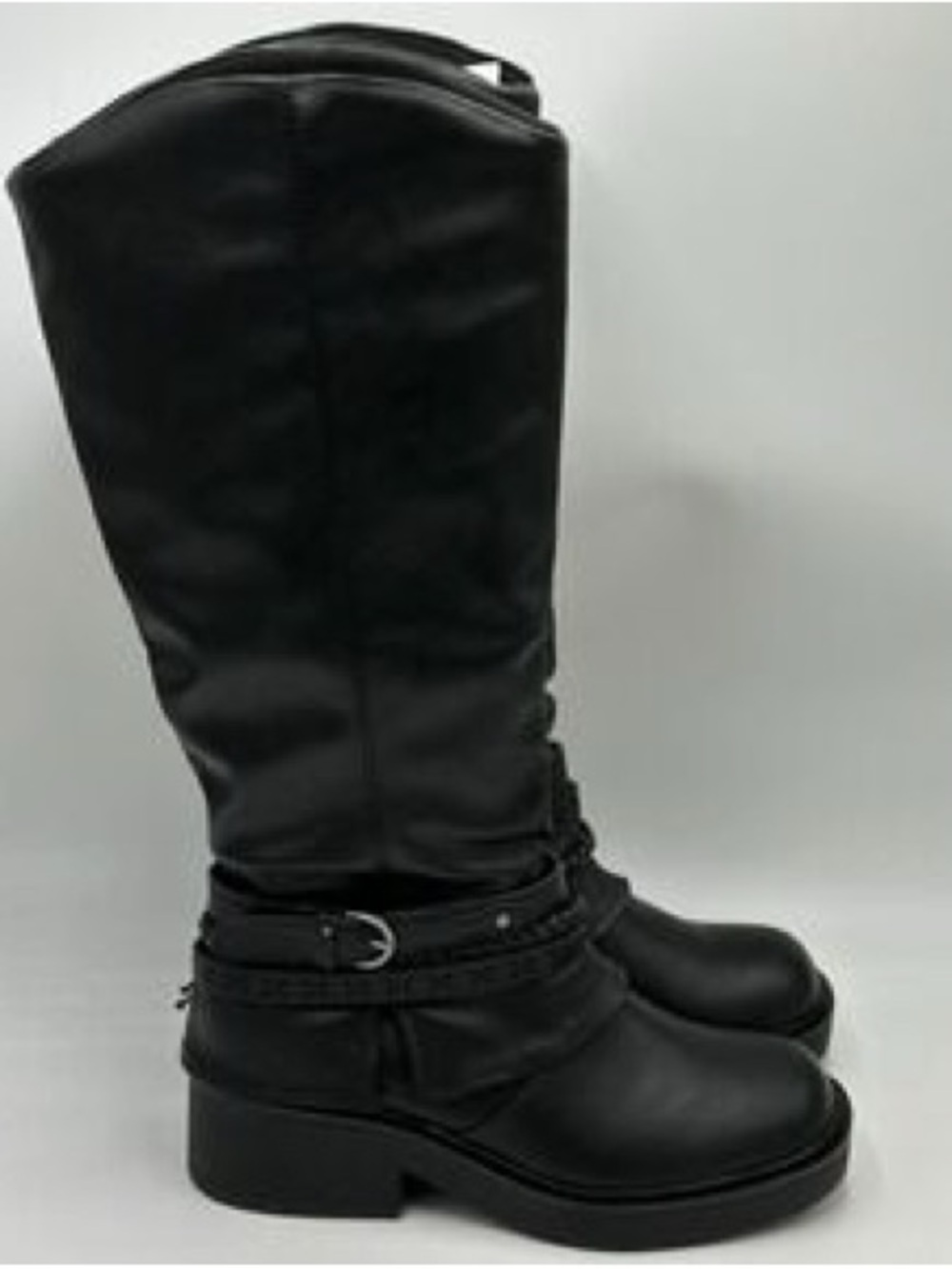 Freeway Black Over-the-Knee Women's Boots with Strap Detail